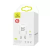 USAMS US-CC080 T20 Kahe USB-ga ümmargune reisilaadija, 10,5 W, valge