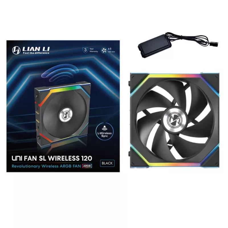 Fan Lian Li UNI FAN SL Wireless 120 12 cm Must 28,5 dB 64,05 cfm