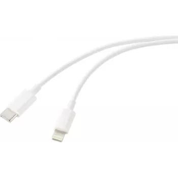 Renkforce USB-kaabel USB 2.0 USB-C pistik Apple Lightning pistik Valge (RF-6857550)