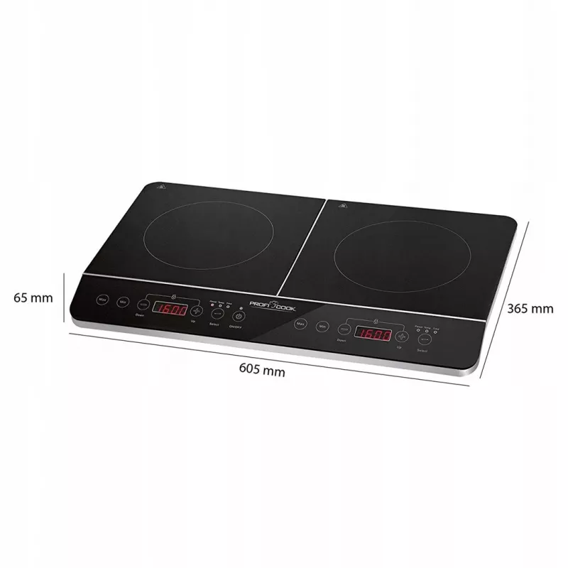 PROFI COOK PC-DKI 1067 induktsioonpliit, 3500W, 2 küpsetustsooni, must