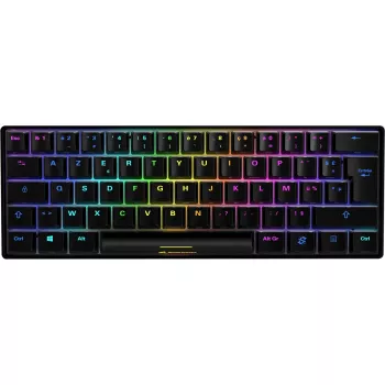 Sharkoon SGK50 S4 klaviatuur mängimiseks USB AZERTY prantsuse must 60% RGB LED