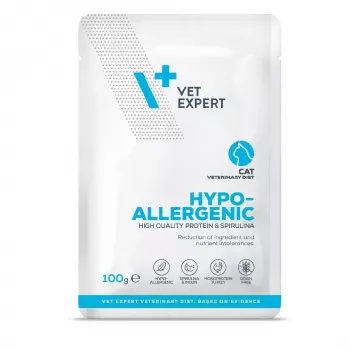 Märg kassitoit VETEXPERT Hypoallergenic Turkey 100 g veterinaardieet tundlikele täiskasvanud kassidele, teraviljavaba, soja- ja gluteenivaba