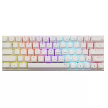 Mehaaniline klaviatuur White Shark Wakizashi-2 US Red Switch, Tenkeyless/US paigutus, valge