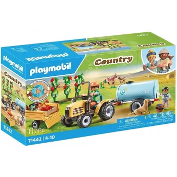 Playmobil 71442 Country: Traktor koos haagise ja veepaagiga Värske saak talus Keskkonna õppimine Lõbus kujutlusvõimeline rollimäng