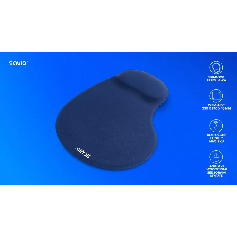 SAVIO MP-01NB hiirematt tumesinine