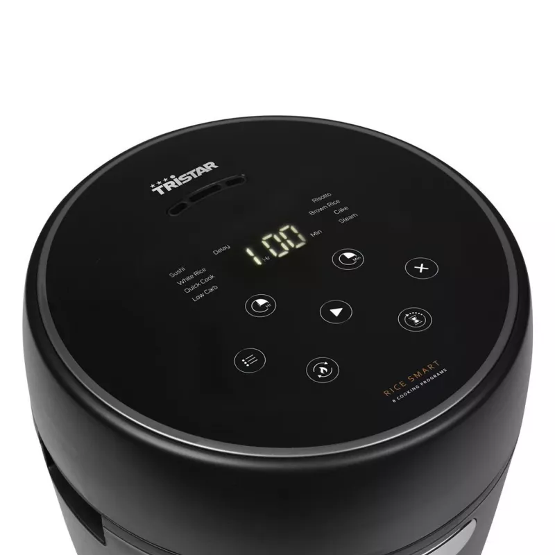 Riisikeetja Tristar RK-6238 — digitaalne, 0,6 L, 350 W, 8 programmi, soojashoidmine, LCD, must
