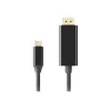 USB-C–DisplayPort-adapterkaabel Lanberg CA-CMDP-10CU-0018-BK must 1,8 m