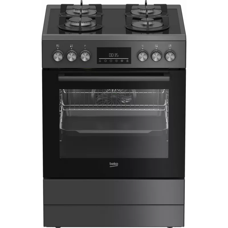 Sisseehitatud gaasipliit elektriahjuga BEKO FBM62330GADSN 60 cm, hall, energiaklass A