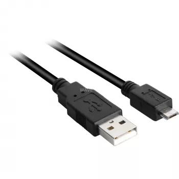 USB 2.0 kaabel, USB-A pistik > Micro-USB pistik (must, 2,0 meetrit)