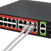 Võrgulüliti QOLTEC 52292 — Gigabit Ethernet PoE, 16x RJ45, 2x RJ45 uplink, 2x SFP