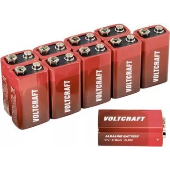 VOLTCRAFT 6LR61 9 V plokkpatarei leelis-mangaan 550 mAh 9 V 10 tk (VC-12629385)