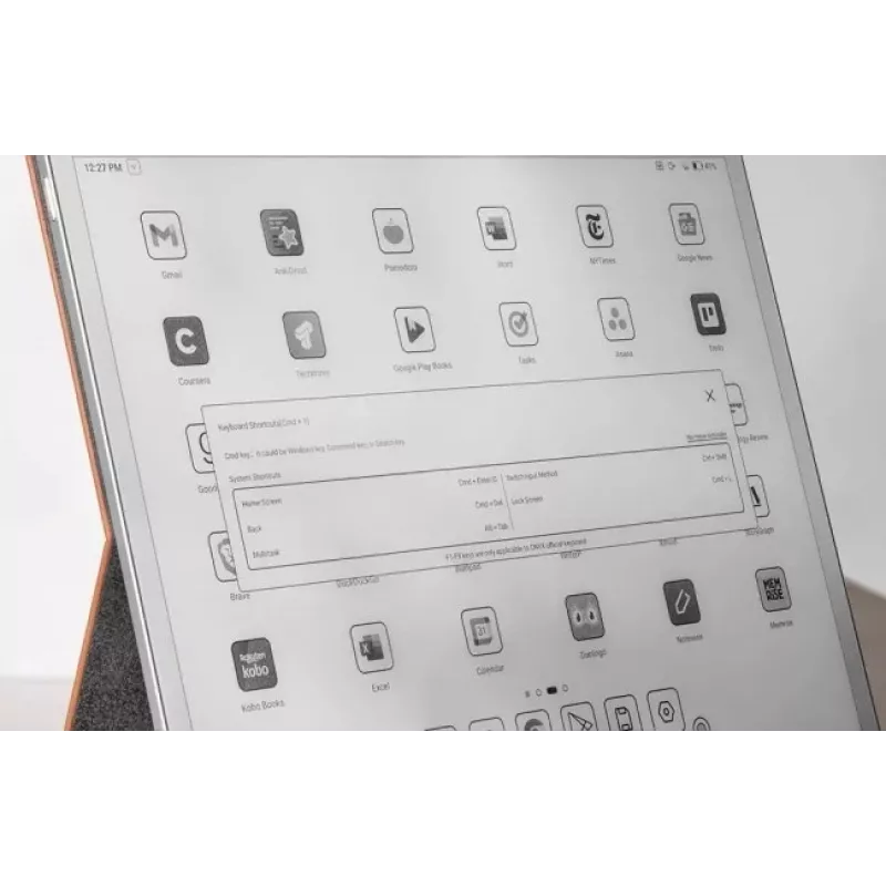Klaviatuuriga ümbris Onyx Boox Note Max ja Tab X C mudelile — pruun kaitsev kaantega klaviatuur