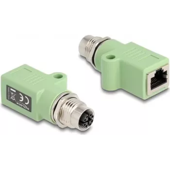 DeLOCK 60681 M12 RJ45 roheline ühenduspesa M12 RJ45 kullatud kontaktidega
