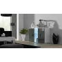 Külgkapp cama meble SOHO S7, 120 cm, valge/hall läikiv, 3 ust, 4 riiulit