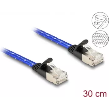 Võrgukaabel DeLOCK RJ45 Lame Cat.6A 0,3m Sinine