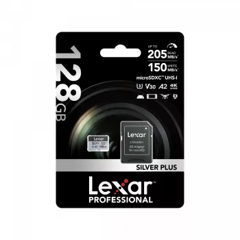 Flash Memory Lexar 128GB UHS-I MicroSDXC Professional SILVER PLUS