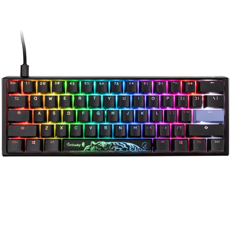 Ducky One 3 Classic must/valge mini mänguriklaviatuur, RGB LED - MX-Speed-Hõbedane (US) (DKON2161ST-PUSPDCLAWSC1)