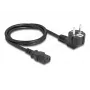 Toitejuhe DELOCK CEE 7/7 (E+F) IEC C13 90° nurga all, 1 m, H05VV-F 3x1,00 mm², must