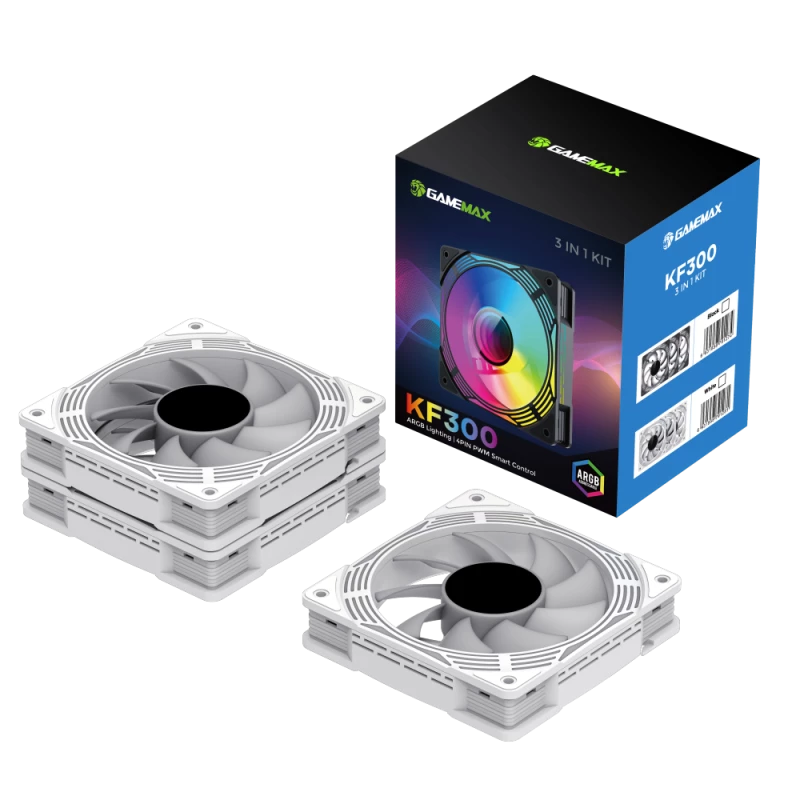 Gamemax | Korpuseventilaator | KF300 BK | Valge