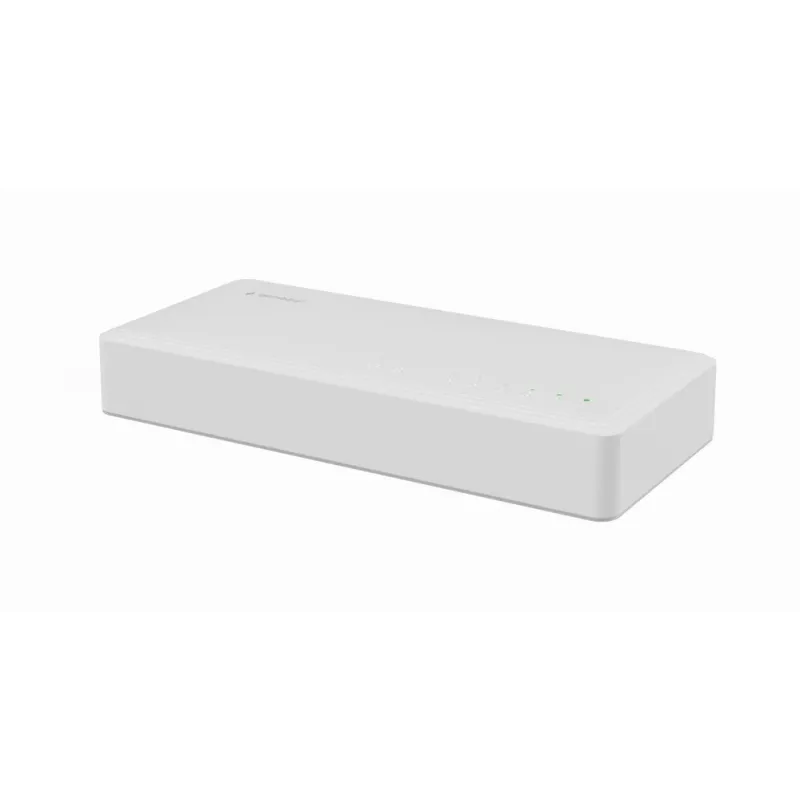 Haldamata kommutaator GEMBIRD NSW-G8-01 — 8× Gigabit Ethernet (10/100/1000), valge, DC 5V