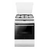 Vabaltseisev pliit AMICA 617GEH3.33HZpTaDpA(W) PIZZA — gaasipliit 4 tsooniga, elektriahi 65 L, elektrooniline taimer, valge