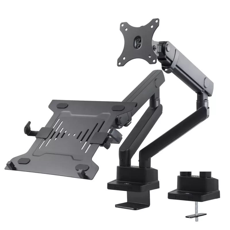 Monitor and Laptop Dual Desk Mount MACLEAN MC-813 for 17–32 inch screens, VESA 75x75/100x100