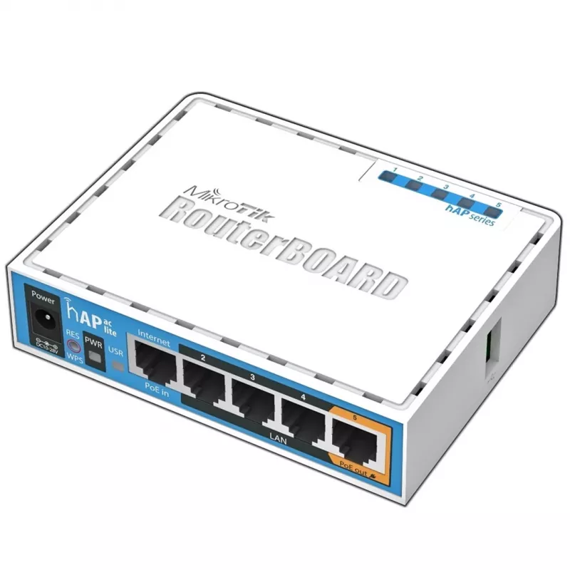 Mikrotik HAP ac lite 733 Mbit/s valge toide Etherneti kaudu (PoE)