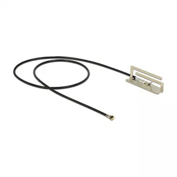 Antenn DELOCK 86217 MHF-pistik 4 dBi, 2,4–2,5 / 5,15–5,875 GHz, 50 Ω, 0,134 m kaabel, must/hõbe