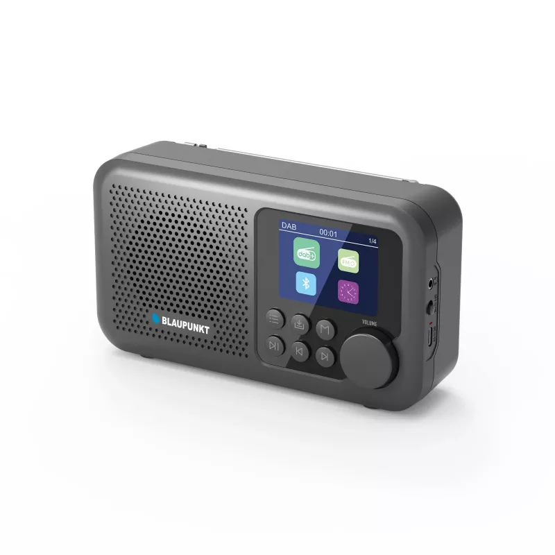 Raadiokell BLAUPUNKT DR8BK — digitaalne äratuskell FM/DAB+-ga, Bluetooth 5.3, 2 W, 1800 mAh, USB-laadimine, must