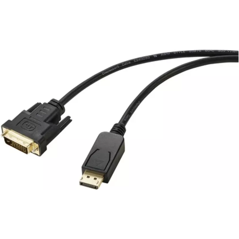 Renkforce DisplayPort / DVI adapterkaabel DisplayPort pistik, DVI-D 24+1pol. pistik 1,80 m Must RF-5771518 PVC ümbris DVI-kaabel (RF-5771518)