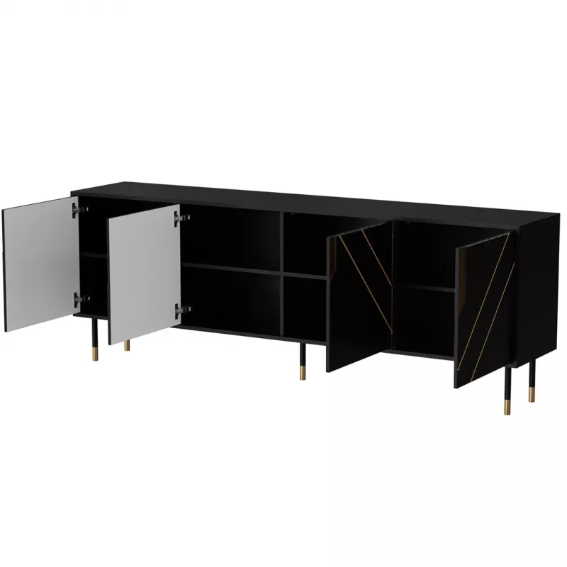 Chest of drawers cama meble Cama 4D MOUNTAIN 204x40x72 cm — Must & gold, MDF/particle board