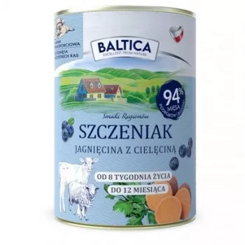 BALTICA regionaalsed maitsed Kutsikas Lambaliha vasikalihaga - märg koeratoit - 400g