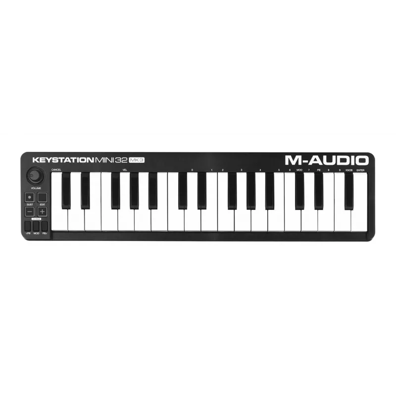 M-AUDIO Keystation Mini 32 MK3 MIDI-klaviatuur 32 klahviga USB must, valge