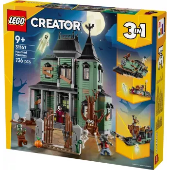 Ehitusmänguasi LEGO Creator 3-in-1 Kummitusmaja mudel 31167 — 736 detaili, 3 ehitist, 5 minifiguuri
