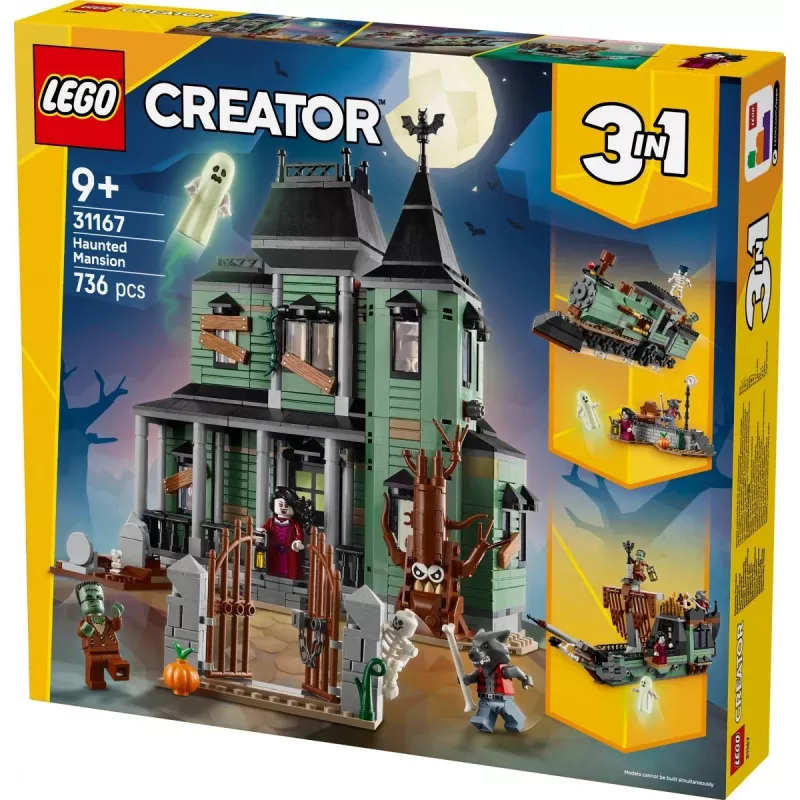 Ehitusmänguasi LEGO Creator 3-in-1 Kummitusmaja mudel 31167 — 736 detaili, 3 ehitist, 5 minifiguuri