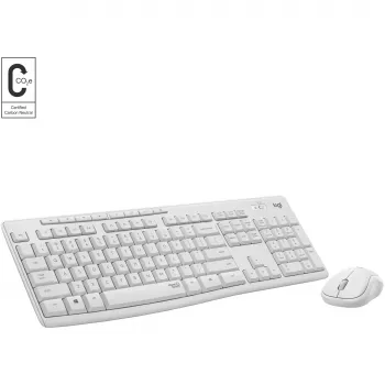 Logitech MK295 vaikne klaviatuuri ja hiire komplekt, valge, juhtmevaba USB-vastuvõtjaga, Šveits, 920-009872
