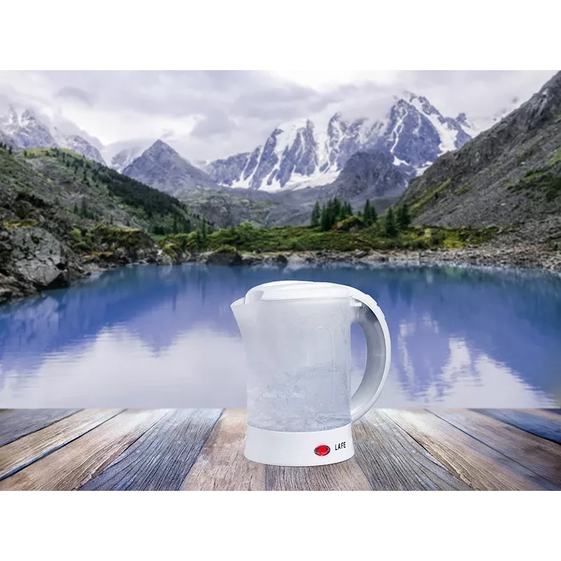 Elektriline veekeetja LAFE LAFCZA45865, roostevaba teras, 0,6 L, 600 W, helehall, hingedega lukustatav kaas