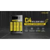 Akulaadija Nitecore Ci4 — universaalne USB-laadija Liitium-ioon / NiCd / NiMH jaoks, 5/9/12 V sisend, 3 A, plastist, 0,1914 kg