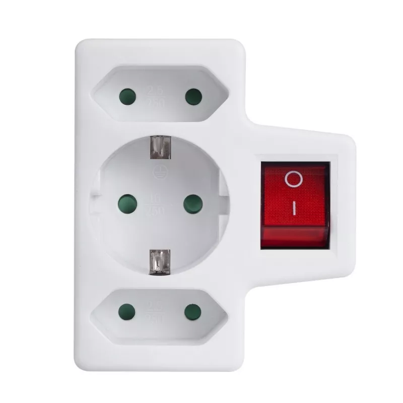 Maclean MCE215 mitmikpistik-adapter, 1x16 A + 2x2.5 A Schuko