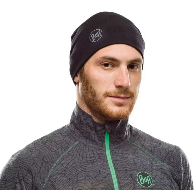 Müts Buff Merino Midweight — Solid Must, üks suurus, meriinovill, sügis/talv, sport