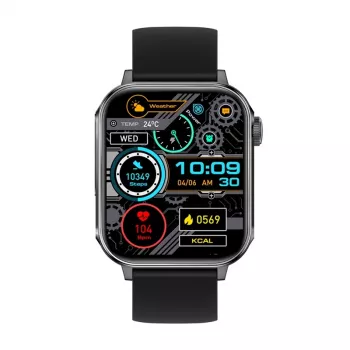 Smartwatch Colmi P80 must — randmel kantav, värvilise ekraaniga, tervise- ja aktiivsuse jälgimine