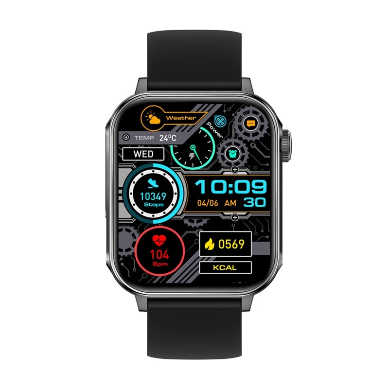 Smartwatch Colmi P80 must — randmel kantav, värvilise ekraaniga, tervise- ja aktiivsuse jälgimine
