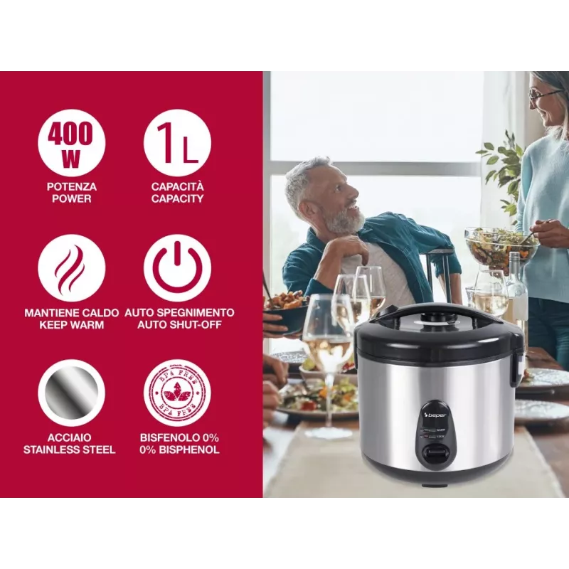 Beper P101VAP002 riisikeetja ja auruti