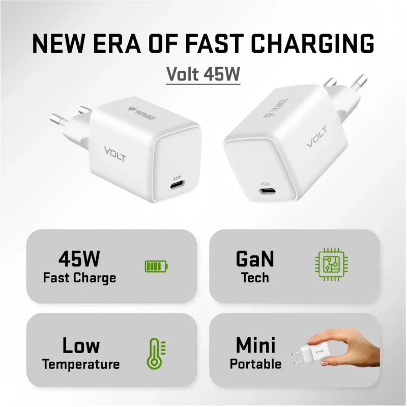 USB-C laadija YENKEE G45 VOLT 45W Power Delivery 3.0, 3A väljund