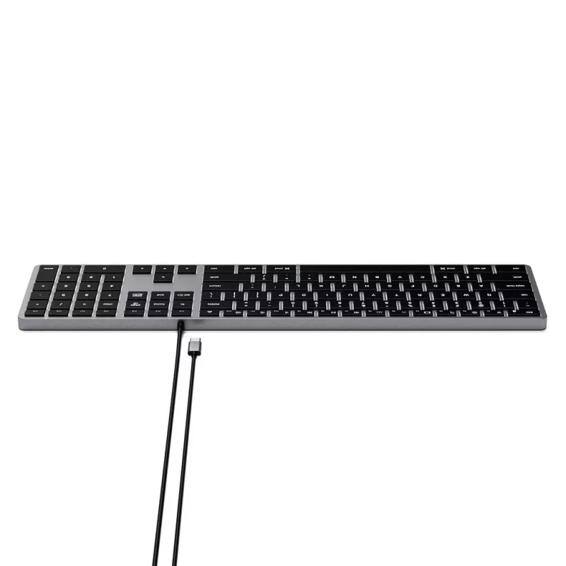 Satechi õhuke W3 klaviatuur USB-C numbriklahvistikuga (hall)