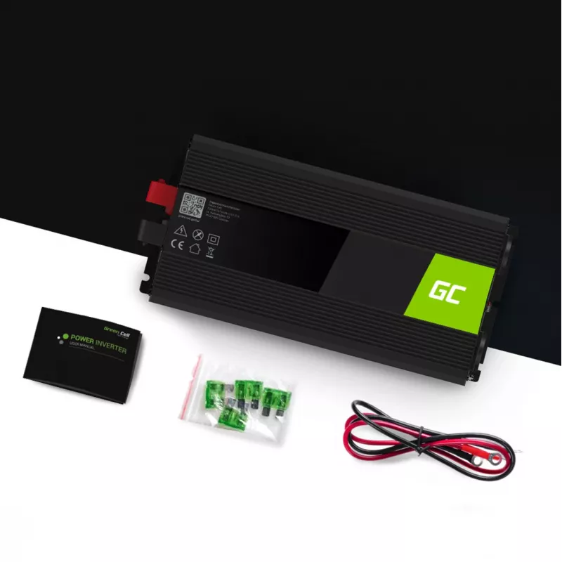 Pingemuundur roheline Cell INV10 2000 W, 12 V alalisvool 230 V vahelduvvooluks, tüüp C väljund, 50 Hz, must