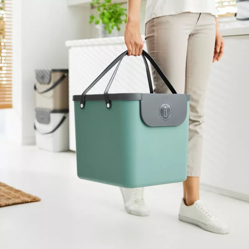 Jäätmemahuti rotho Albula 40 L ristkülikukujuline plast, roheline, 40 L, 400×358×340 mm