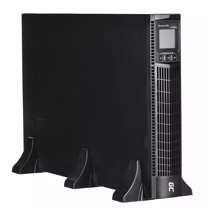 Katkematu toiteplokk roheline Cell UPS15 — online topeltkonversioon 3 kVA (2700 W), 6 vahelduvvoolupistikut, puhas siinus, LCD, torn, 6×12V/9Ah akud