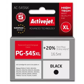 Tindikassett ActiveJet AC-545NX Must ühilduv Canon PG-545XL, XL kõrgtulusus 16,5 ml pigment