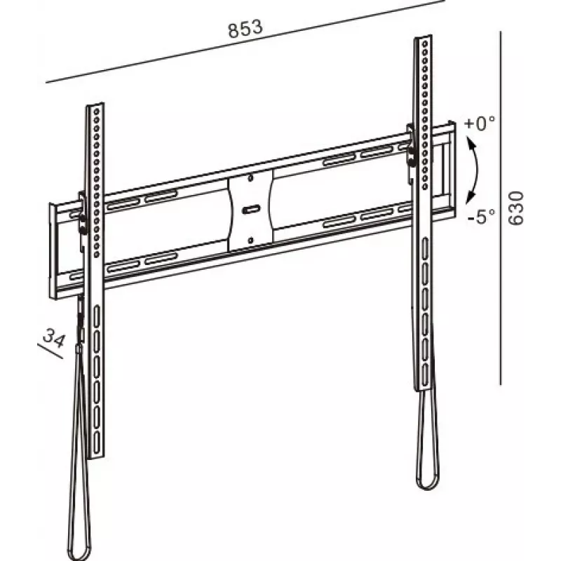 TV seinakinnitus TB TB-851E kuni 100-tollistele teleritele (max 65 kg), VESA 800×600